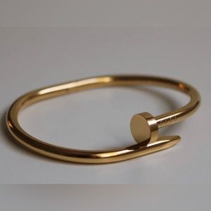High Quality Gold Plated Waterproof Stainless Steel Nail Design Bangle 8 inches